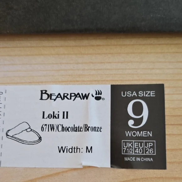 New Sheepskin Lined BearPaw Bronze & Chocolate Brown Slippers - Picture 9 of 10